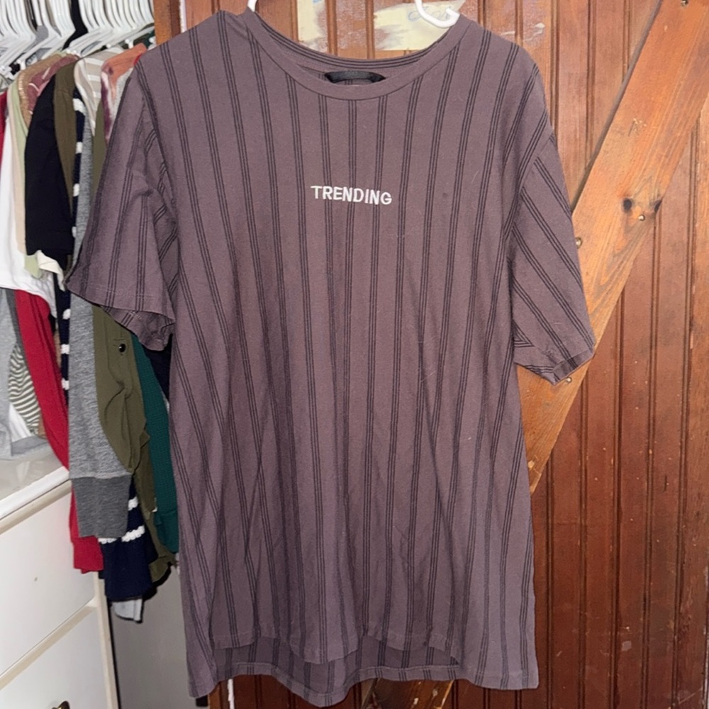 Trending Men's Striped Brown T-Shirt